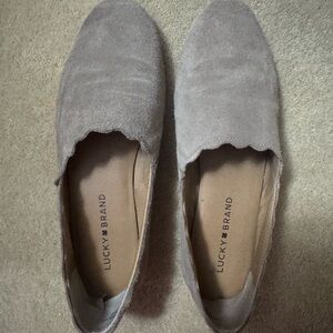 Lucky Brand Women's Taupe Suede Loafers